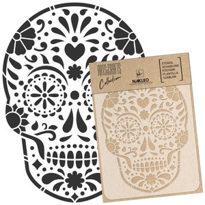Stencil in plastica riutilizzabile fai da te / A3 A4 A5 / Dia De Los Muertos Cranio Messicano / Artigianato, Mobili, Scrapbooking, Decoupage