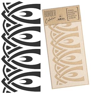 Riutilizzabile stencil da parete in plastica // Bordo - Bordura // ORNAMENTO ART NOUVEAU #3 // Decorazione murale