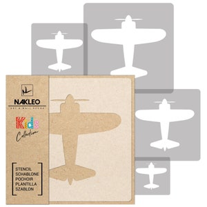 5 pcs PLANE Large Wall Stencil for Painting - Reusable, Plastic Template for DIY Craft - Kids, Childrens, Baby Room Decor