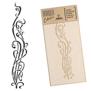 Riutilizzabile Stencil da Parete in plastica // Bordo - Bordura // Ornamento art nouveau #2 // Modello di Pittura - Decorazione murale