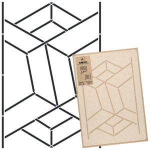 Pochoir Réutilisable en plastique // 43x64cm ou 59x95cm // LIGNES ART DÉCO // Modèle de peinture // Décoration murale