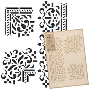 Stencil da parete in plastica riutilizzabile per bambini // 43x64cm o 59x95cm // Ornamento di Confine e Angoli