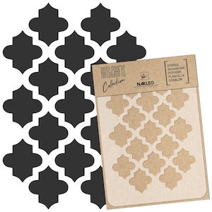 NAKLEO fai da te stencil in plastica riutilizzabile - trifoglio marocchino - modello di pittura artigianale, scrapbooking, decoupage - arredamento in tessuto