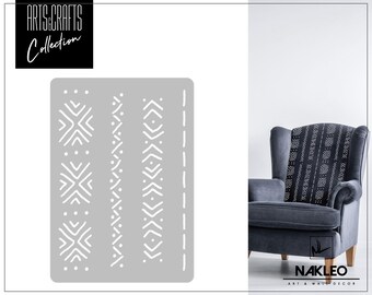 Scrapbooking A3 Decoupage DIY Reusable Plastic Stencil // A3 A4 A5 Mudcloth Elements // Craft Furniture Scrapbooking A3 Decoupage DIY Reusable Plastic Stencil // A3 A4 A5 Mudcloth Elements // Craft Furniture