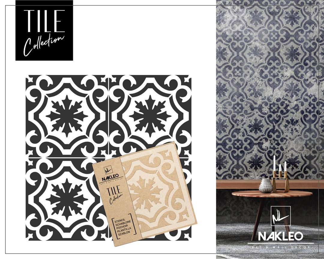 BADAJOZ Tile Reusable Plastic Stencil // Moroccan Geometric // Floor ...