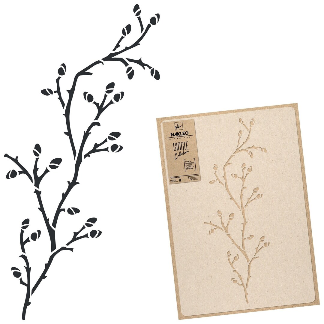 Large Wall Stencil for Painting Willow, Twig Reusable, Plastic Template
