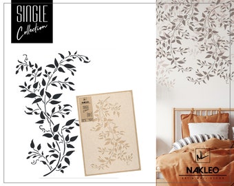 Reusable Plastic Wall Stencil // 45x65cm [17.7" x 24.6"] or 59x95cm [23.2" x 37.4"] // Clematis Plant // Craft Mylar Template