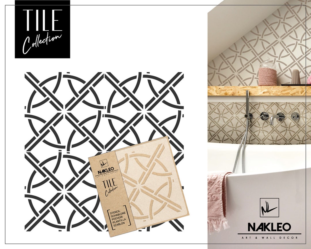 TARRAGONA Tile Reusable Plastic Stencil // Moroccan Geometric // Floor ...