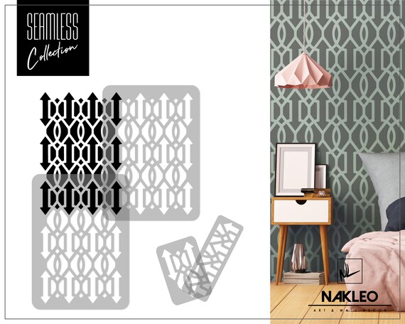 Reusable Plastic Wall Stencil // 65x95cm // Happiness // Seamless Repetitive Allover Pattern Template
