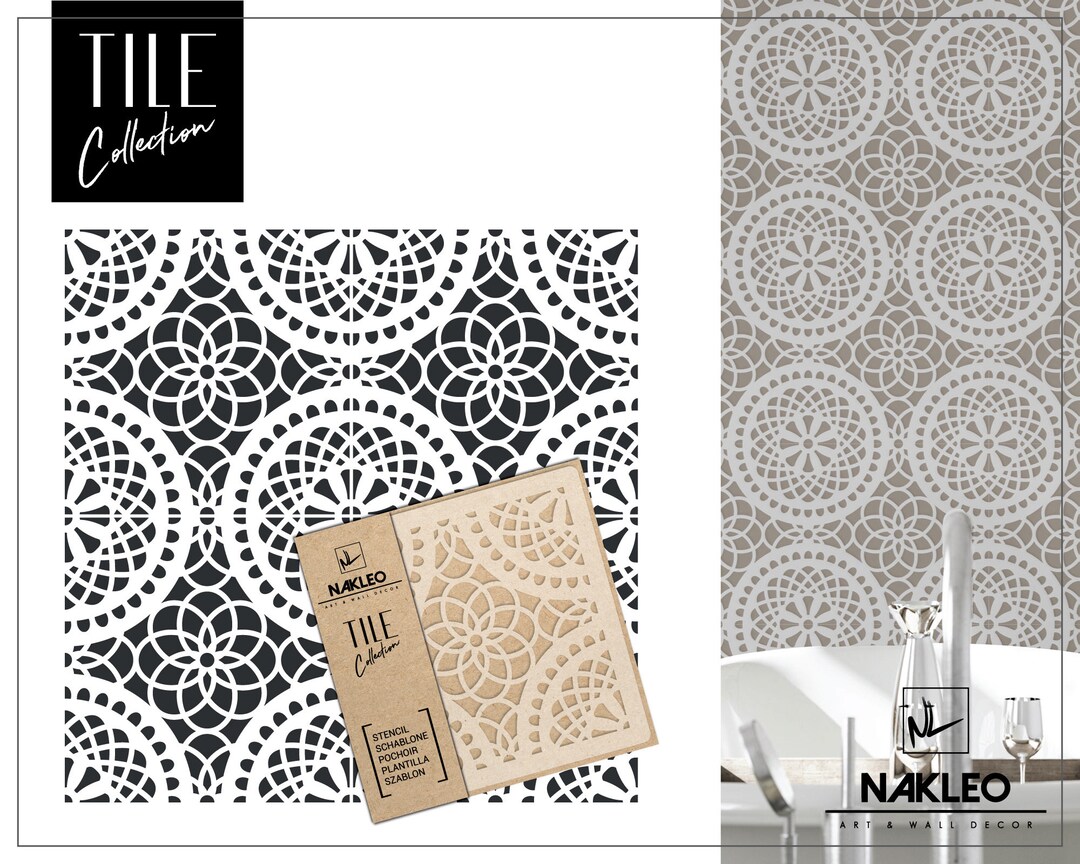 TOBERA Tile Reusable Plastic Stencil // Moroccan Geometric // Floor ...