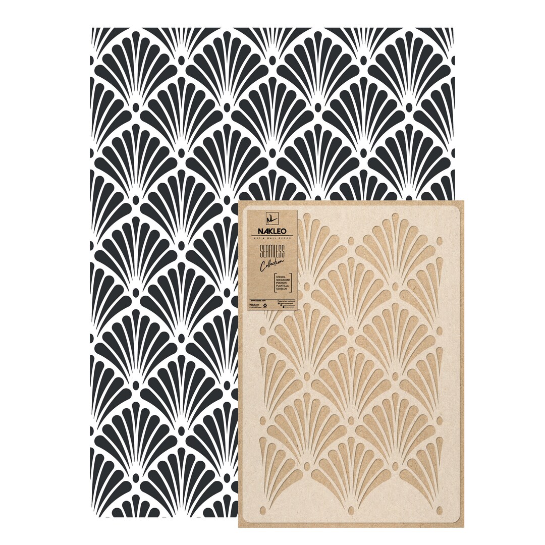 NAKLEO Geometric Large Wall Painting Stencil 59x95 Cm, Twisted Spiral