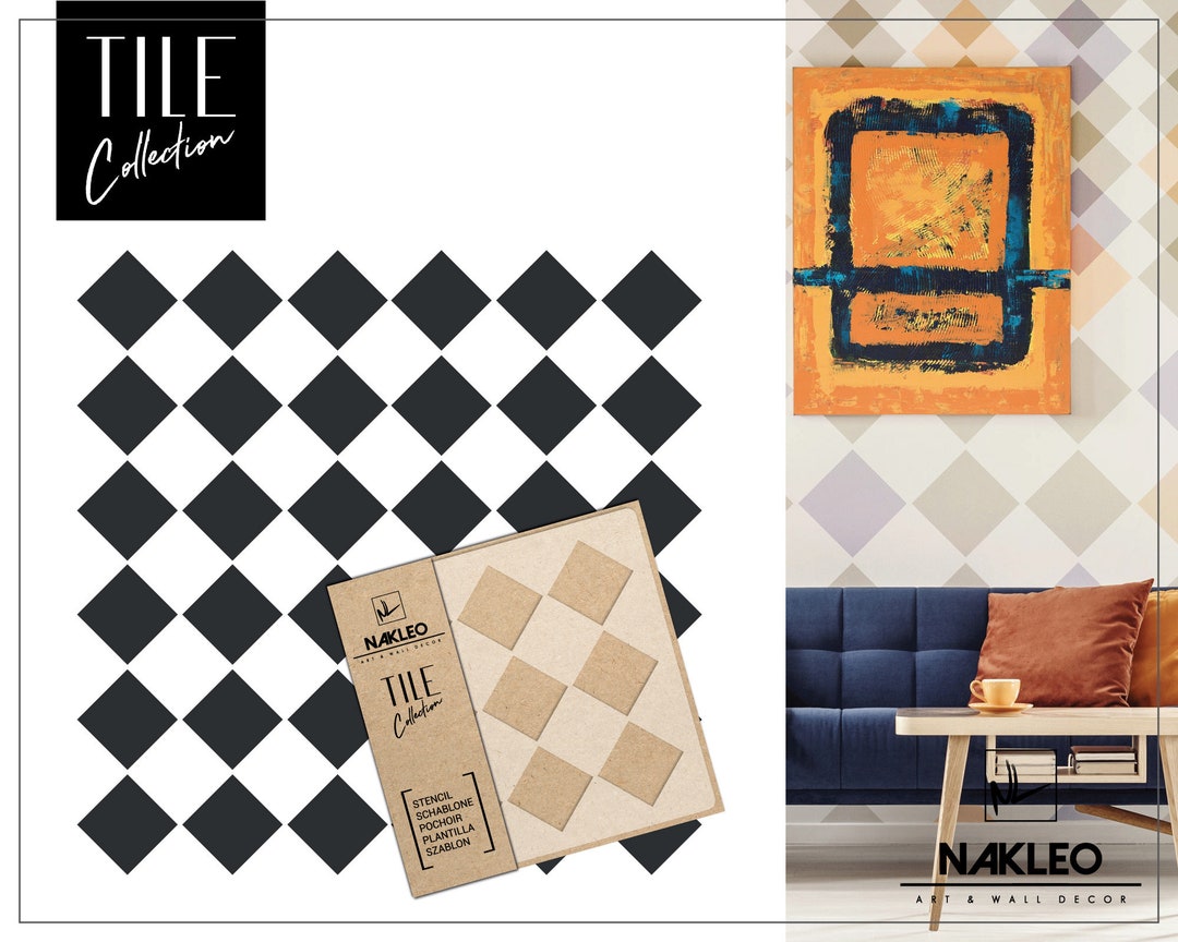 CARREAU Tile Reusable Plastic Stencil // Moroccan Geometric // Floor ...