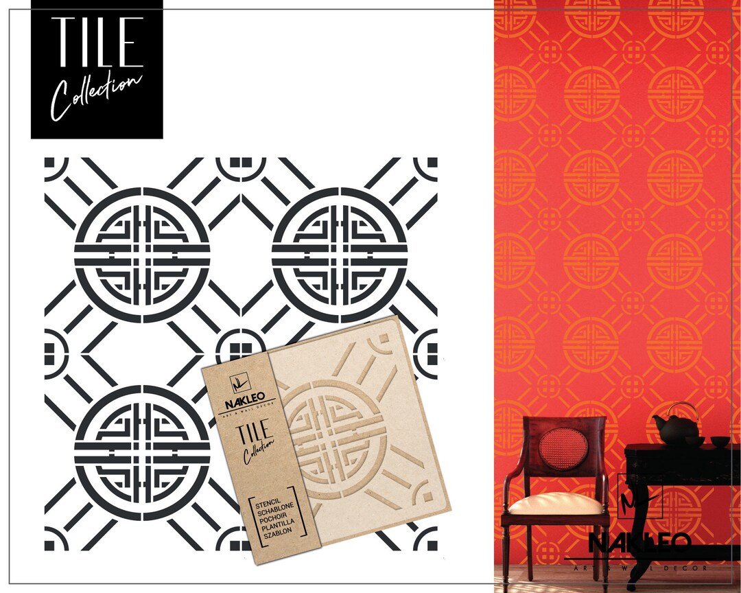 BAOJI Tile Reusable Plastic Stencil // Moroccan Geometric // - Etsy
