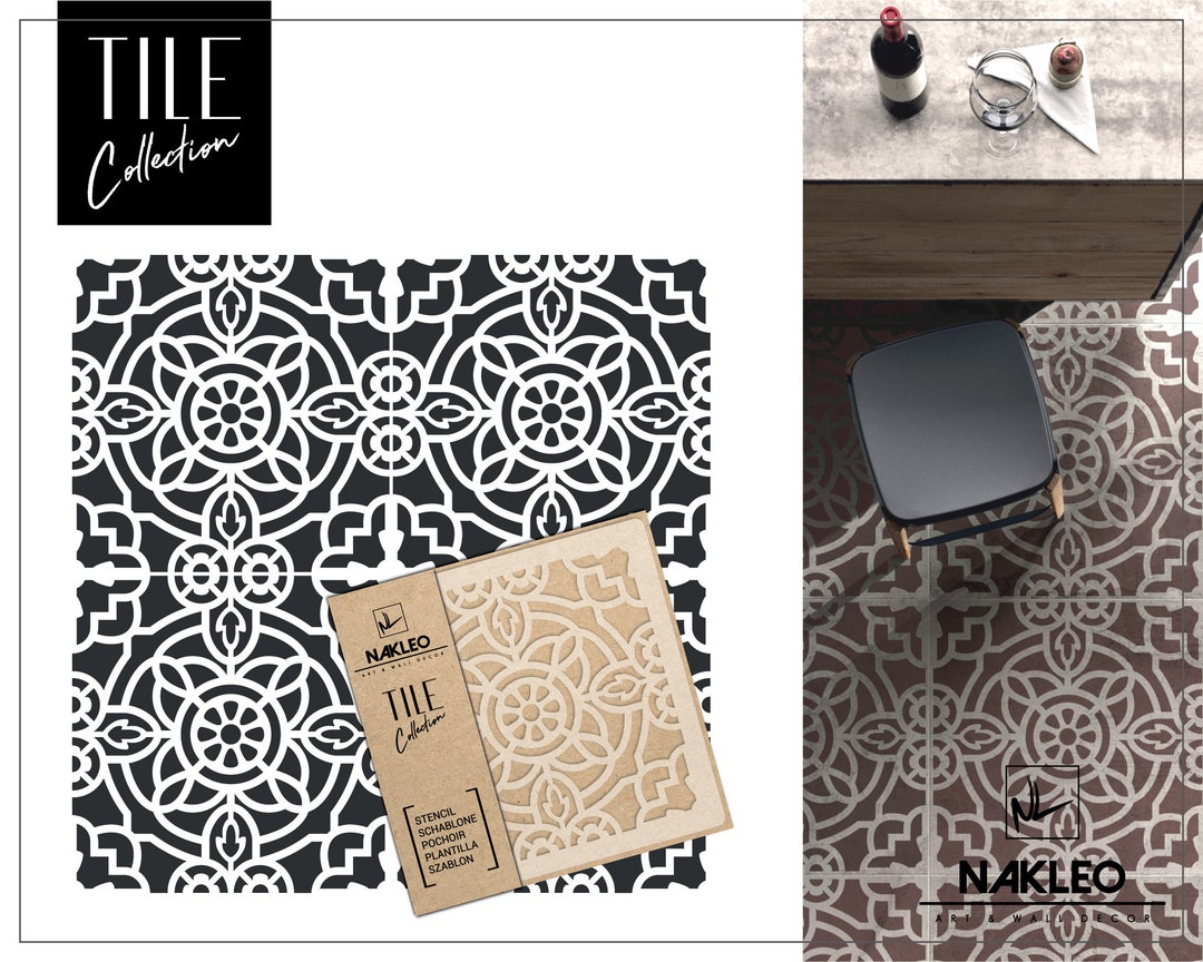ZAIDA Tile Reusable Plastic Stencil // Moroccan Geometric // Floor Wall ...