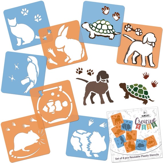 24 stencil a gesso da giardino per bambini, 12,7 cm, stencil per