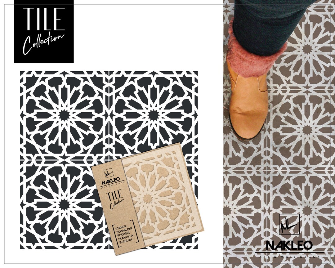 VILAR Tile Reusable Plastic Stencil // Moroccan Geometric // Floor Wall ...