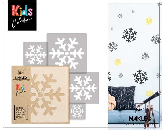 KIDS Reusable Plastic Stencils (5 pcs) // SNOWFLAKE