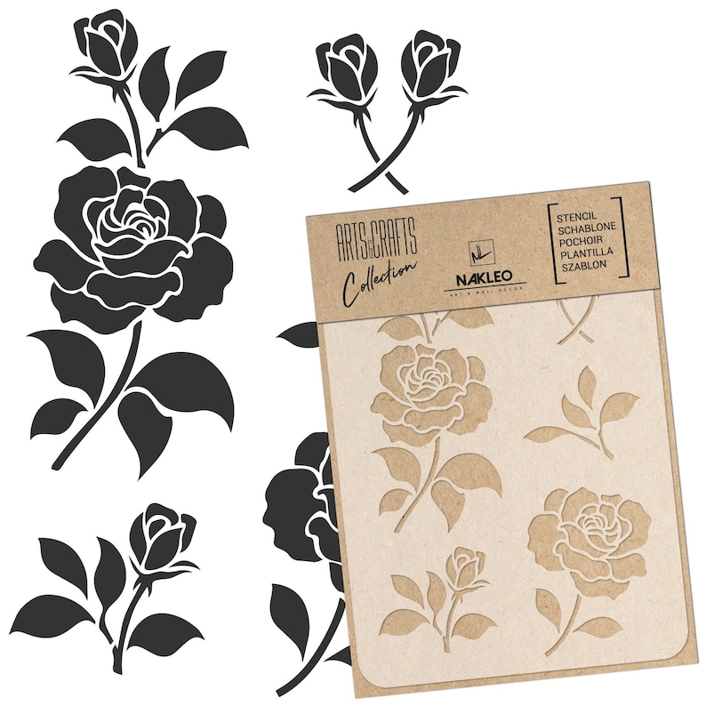 Rose Flower Stencil: Reusable DIY Craft Template for Painting ...