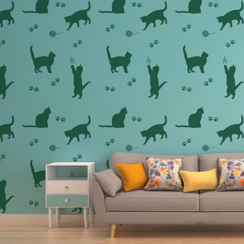 Large Wall Stencil for Painting Cat, Pet, Animal Reusable, Plastic