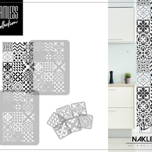 Reusable Plastic Wall Stencil // 65x95cm [24.6" x 37.4"] // Tiles // Seamless Repetitive Allover Pattern Template