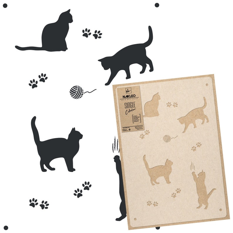 Large Wall Stencil for Painting Cat, Pet, Animal Reusable, Plastic