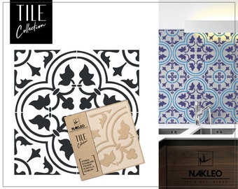 GOZO Tile Reusable Plastic Stencil [1/4 pattern on a stencil] // Moroccan Geometric // Floor Wall