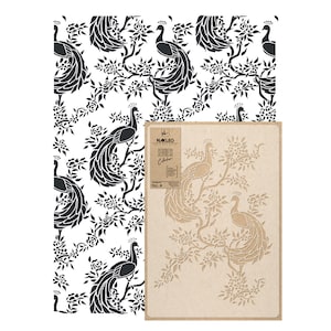 NAKLEO Painting Stencil for Walls - Repetitive Large Template 59x95 cm - Chinoiserie Royal Peacock - Wallpaper - Reusable Plastic