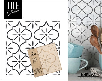 LUCCA Tile Reusable Plastic Stencil // Moroccan Geometric // Floor Wall