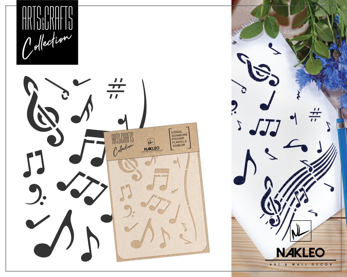 DIY Reusable Plastic STENCIL // A3 A4 A5 Notes Musical Treble - Etsy