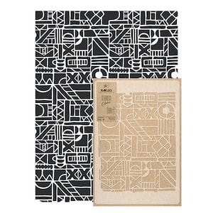 NAKLEO Painting Stencil for Walls - Repetitive Large Template 59x95 cm - Aztec Mosaic Geometric - Wallpaper - Reusable Plastic