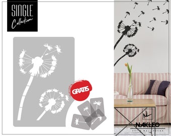 Reusable Plastic Wall Stencil // 45x65cm [17.7" x 24.6"] or 65x95cm [24.6" x 37.4"] // Dandelion - Flower // Craft Mylar Template