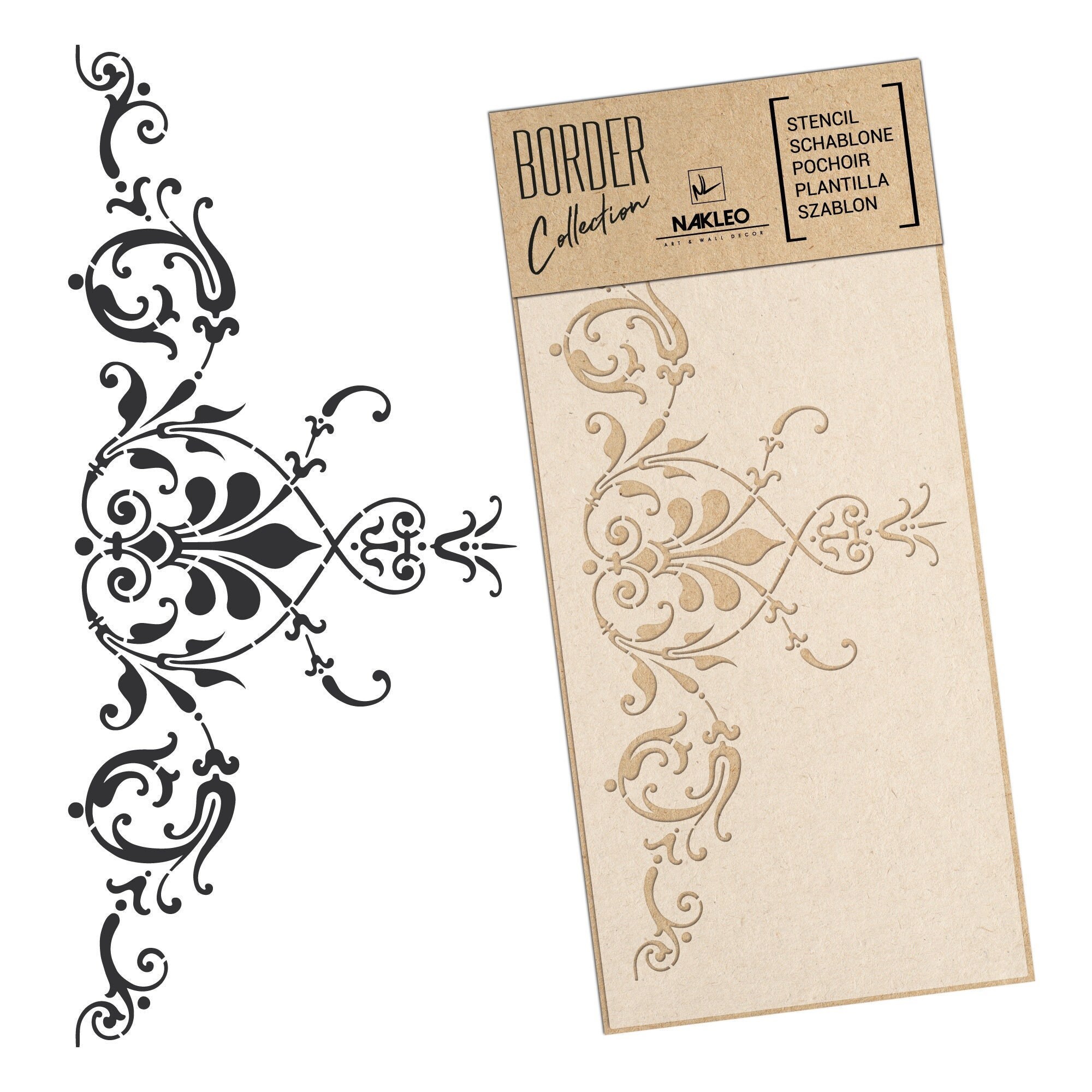 6x24 Inch Colonial Starburst Diamond Stencil – Farmhouse Border For DIY Painting, 7 Mil Mylar, Stencils By Joanie
