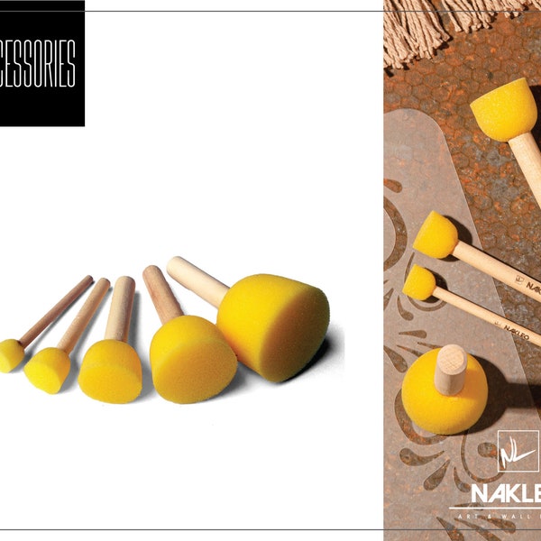 DIY Round Sponge Brushes // 5 pcs set // Nakleo Accessories