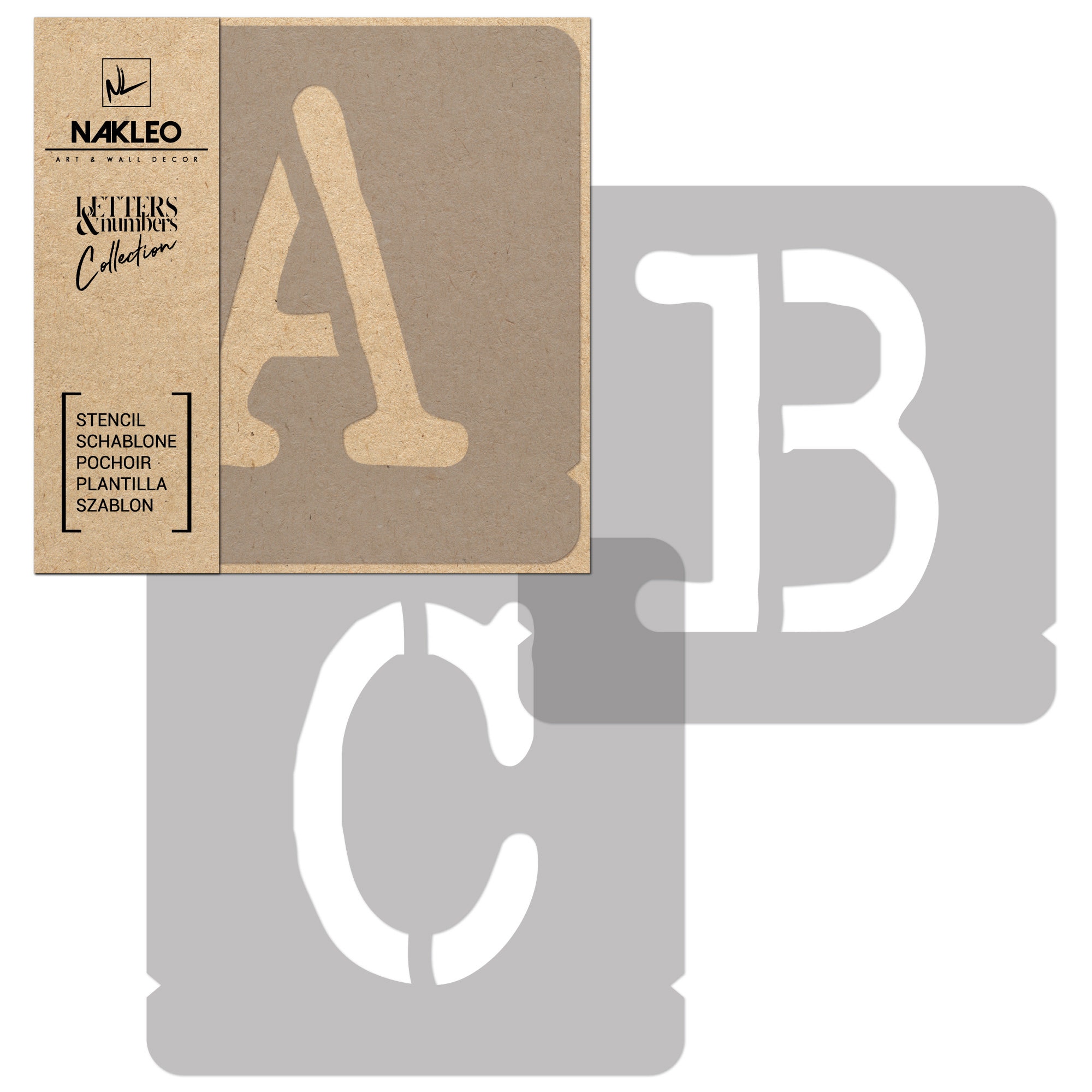 Set Stencil Lettere E Numeri - 42 Pezzi Riutilizzabili 5 Pollici - Foto 9