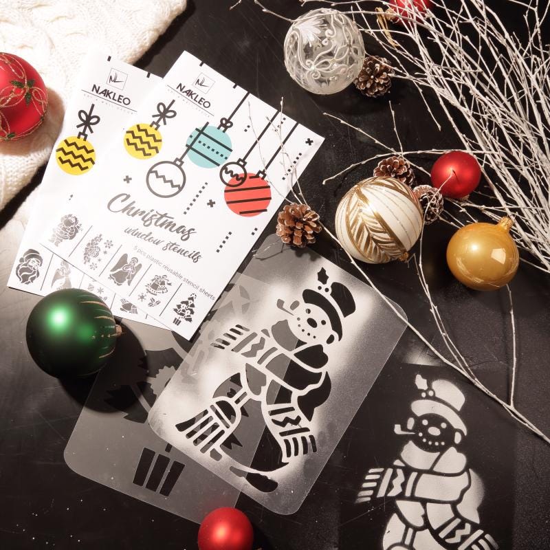 Set di modelli di stencil natalizi per bambini Ptura fai da te