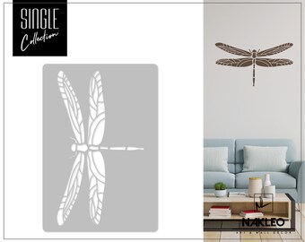 Reusable Plastic Wall Stencil / 45x65cm [17.7" x 24.6"] or 65x95cm [24.6" x 37.4"] // Dragonfly - Insect - Bug // Craft Mylar Template