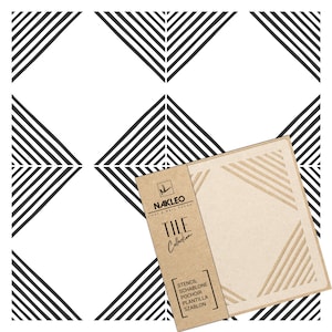 Tile Painting Stencil - 10x10 cm to 60x60 cm - Maior Geometric Handpainted Square Modern - Plastic Reusable Floor Patio Template