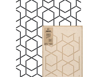 Geometrisch Wiederverwendbare Wandschablone aus Kunststoff // 65x95cm // Lines // Nahtlos Repetitive Allover Muster Vorlage