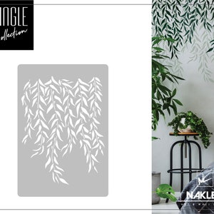 Reusable Plastic Wall Stencil // 45x65cm [17.7" x 24.6"] or 65x95cm [24.6" x 37.4"] // Weeping Willow's Serenity // Craft Mylar