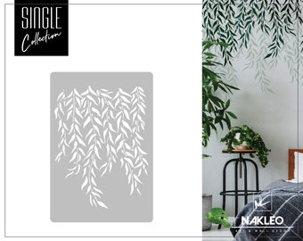 Reusable Plastic Wall Stencil // 45x65cm [17.7" x 24.6"] or 65x95cm [24.6" x 37.4"] // Weeping Willow's Serenity // Craft Mylar