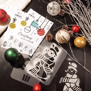 NAKLEO Reusable Christmas Window Stencil - Snowflake & Tree Patterns For Artificial Snow Spray (Large 23.2x37.4") - View #8