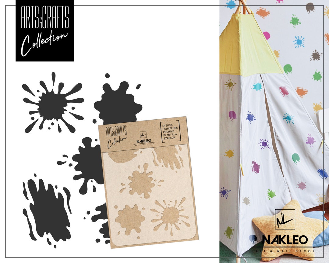 DIY Reusable Plastic STENCIL // A3 A4 A5 Blot Stain Splash // Craft Furniture Scrapbooking