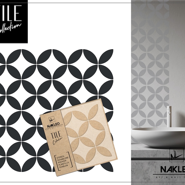 CABRIL Tile Reusable Plastic Stencil // Moroccan Geometric // Floor Wall