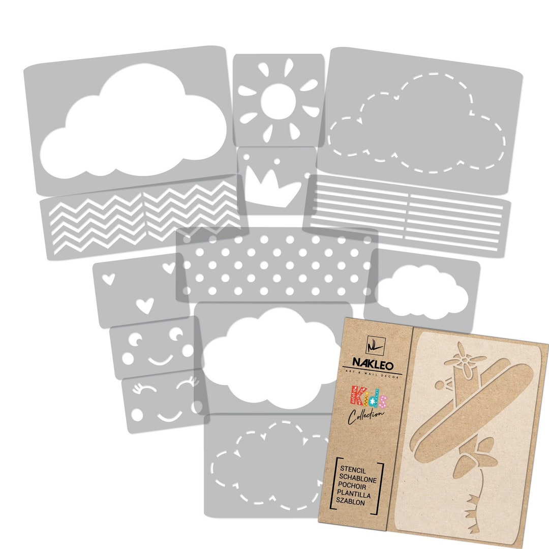 Cloud Wall Stencil Set: Reusable Plastic Template, Kids Room Decor - Etsy