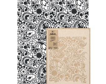Geometrisch wiederverwendbare Wandschablone aus Kunststoff // 65x95cm // BLUMEN PAISLEY // Nahtlos Repetitive Allover Muster Vorlage