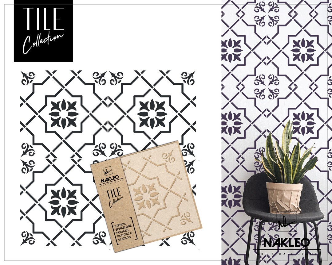 AVELEDA Tile Reusable Plastic Stencil // Moroccan Geometric // - Etsy