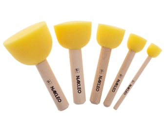 Pinceles de esponja redondos para bricolaje // Juego de 5 piezas // Accesorios Nakleo