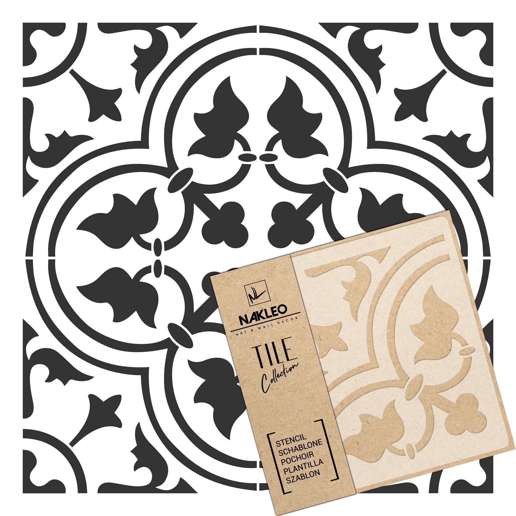 Gozo Moroccan Tile Stencil: Reusable Plastic Floor Template