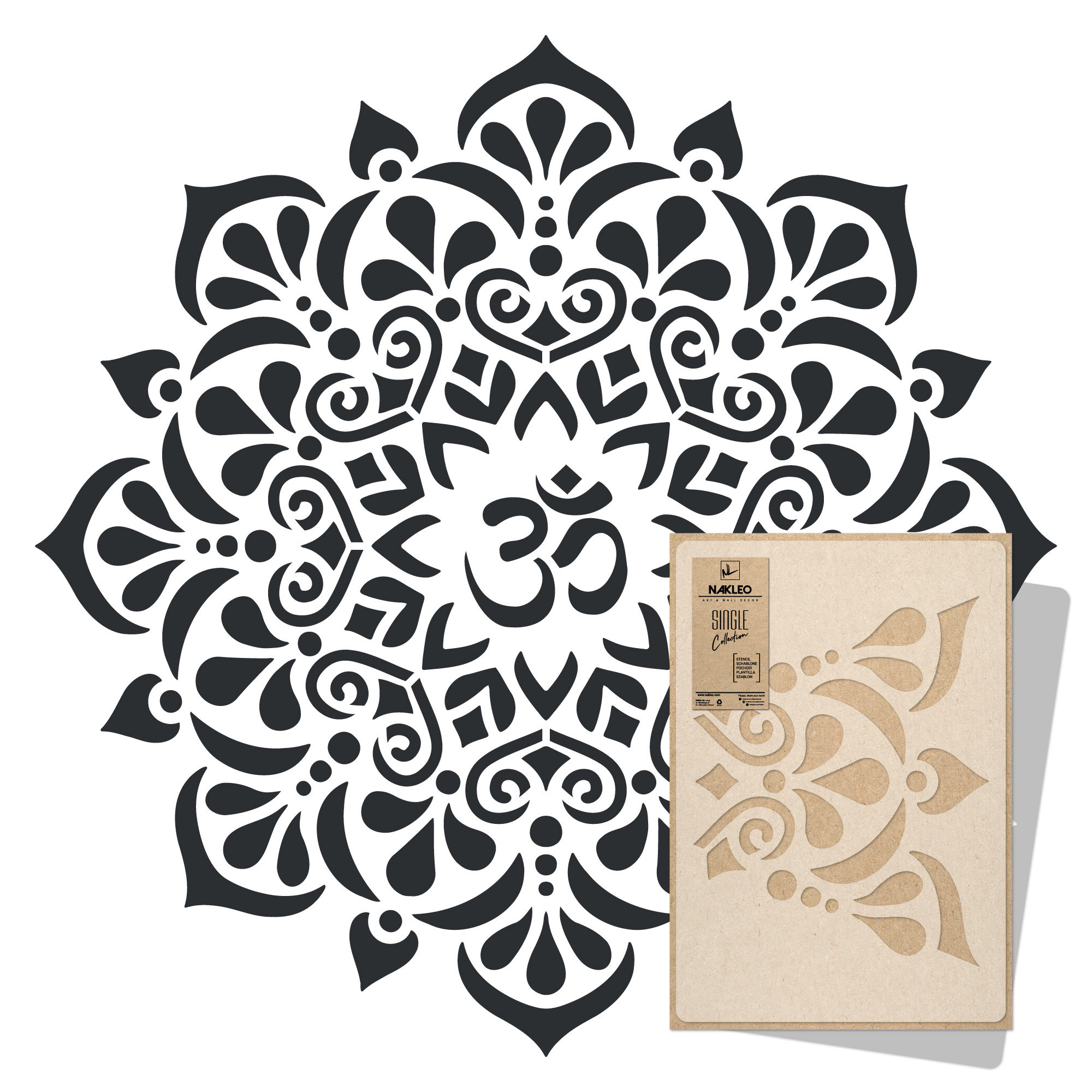 Grande stencil da parete per pittura - Mandala, indù - riutilizzabile, modello in plastica per fai da te - pavimento, stencil, arte, decorazione - Italia