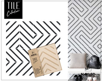 CARVIDE Tile Reusable Plastic Stencil // Moroccan Geometric // Floor Wall